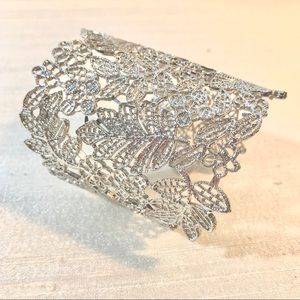 Beautiful Silver Lace Cuff Bracelet